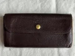 IL BISONTE イルビゾンテ ダークブラウン レザー 皮 長財布
