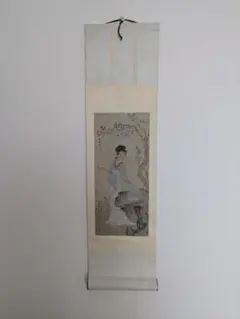 掛け軸 美人画 絹本 　ミニ　　⑥のサムネイル