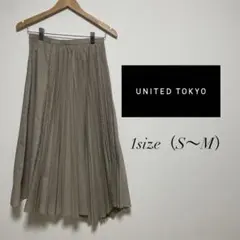 【美品】UNITED TOKYO チェック アシンメトリー プリーツ スカート