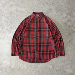 USA製 L.L.Bean フランネルシャツ チェック柄 レッド エルエルビーン