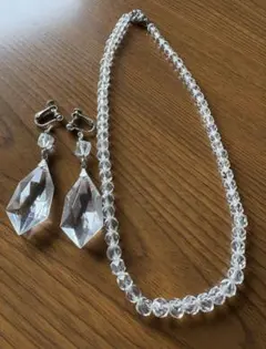 クリスタル ネックレス・イヤリングセット