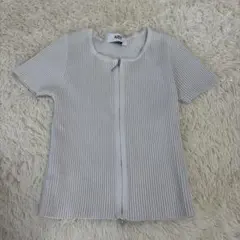 AZUL BY MOUSSY リブニット 半袖 ジップアップ