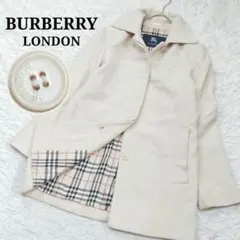 【バーバリーロンドン】アンゴラウールコート 裏地ノバチェック 比翼 三陽商会