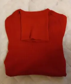 無印良品 洗えるウールハイゲージリブタートルネックセーター 婦人 M 赤