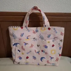 最終お値下げ　キャス・キッドソン　ピンクデニム生地バックインバッグ