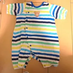 ミキハウス ストライプロンパース
