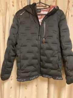 FieldCore ブラック ダウンジャケット フード付き