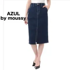 【AZUL by moussy】センタースリット デニム ミディ スカートのサムネイル