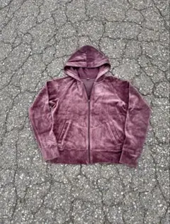 美品00s old uniqlo ジップアップパーカー velvet y2k