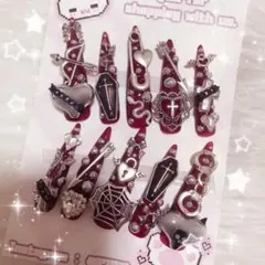 スーパーロングネイルチップ 地雷 量産型 平成女児 ゴテゴテ サブカル 天使界隈