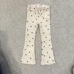 ザラキッズ　ZARAKIDS ドット柄リブフレアパンツ 4y 104