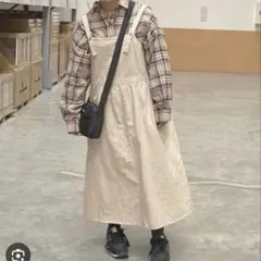 ehka sopo エヘカソポ　配色ステッチギャザージャンパースカート