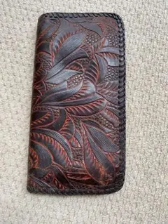 Dakota 花柄 カッティング レザー 長財布 キャメル 浮き彫り調 - メルカリ