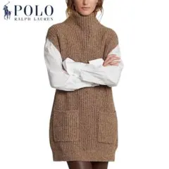 美品 定価64,900円 ラルフローレン リブニット ウールブレンド チュニック