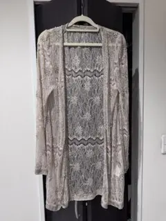 NINE レース ロングカーディガン ビーズ付きのサムネイル