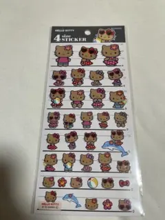 サンリオ 4サイズステッカー 日焼けキティ