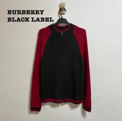 バーバリーブラックレーベル ドライバーズニット バイカラー ウール