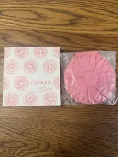 CLINIQUE フラワーモチーフ 手鏡 ミラー ピンクのサムネイル
