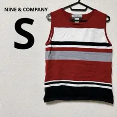 NINE & COMPANY ノースリーブ【S】　ノースリーブ　赤　黒　白