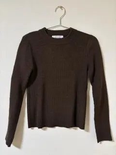 LOWRYS FARM ブラウン リブニット M