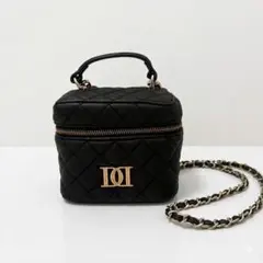 Darich キルティングスクエアミニバッグ ブラック 黒 BLK ゴールド