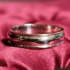 ビンテージ エッジ装飾のミニマルな甲丸リング SILVER 約8.5号