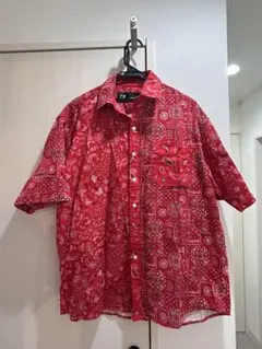 TITCH バンダナ柄 半袖シャツ レッド　FATのサムネイル