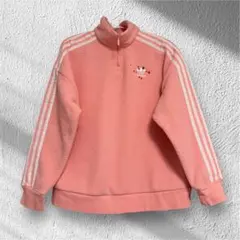 アディダス adidas ピンク ハーフジップ トレーナー M