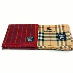 訳アリ　Burberry's チェック柄ハンカチ 2枚セット