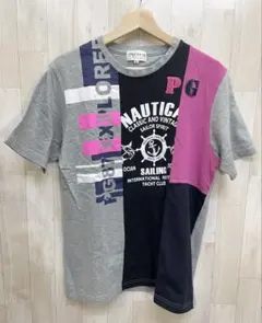 PAGELO パジェロ プリント 切替 半袖 Tシャツ カットソー メンズMのサムネイル