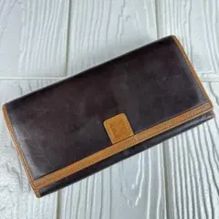 CELINE セリーヌ 長財布 二つ折り レザー ブラウン がま口 ビンテージ