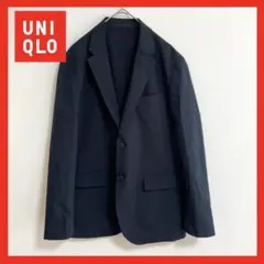 【美品】　UNIQLO 感動ジャケット　コットンライク　　ネイビー　標準丈　M