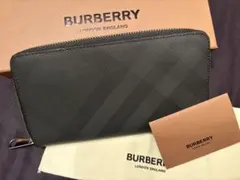 バーバリー 極上品 長財布 パンチングレザー ロゴ総柄 オーガナイザー 