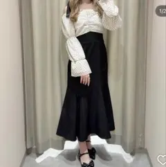 バイカラーデザインカットワンピースリリアンカラット - メルカリ