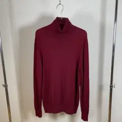 UNIQLO ユニクロ ニット セーター 赤 タートルネック メンズ