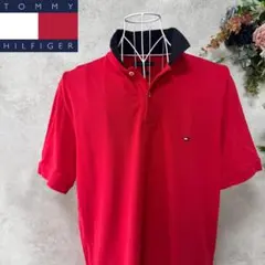 TOMMY HILFIGER 半袖ポロシャツ 襟ブランドロゴ 鹿の子