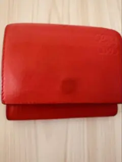 LOEWE 名刺入れ カードケース レザー 赤 - メルカリ