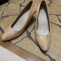 オリエンタルトラフィック ベージュ レース パンプス 40サイズ