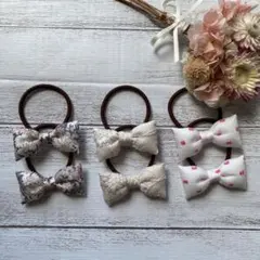 ❁可愛いSpring color♡ちびサイズふわふわりぼん3種setヘアゴム❁