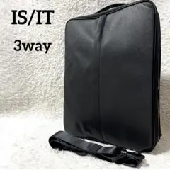✨美品✨IS/IT イズイット 3way ビジネスバッグ リュック レザー 黒のサムネイル