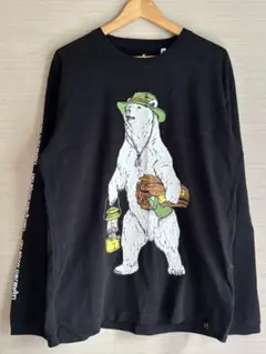 go slow caravan／クマプリント長袖Tシャツ ブラック Lのサムネイル