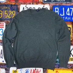 め*坊様 GAP コットン カシミヤ混 無地ニット セーター グレー L 古着