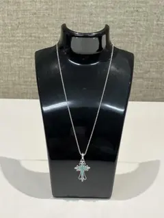 ターコイズクロスペンダントSVメッキネックレス T.2048
