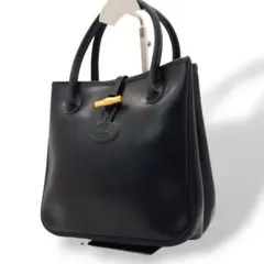 未使用級 ロンシャン ロゾ トートバッグ ハンドバッグ レザー 本革 ブラック