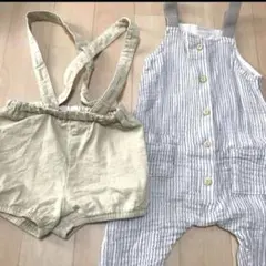 ベビー　70サイズ　ズボン　長ズボン　セット　短パン　セット　h&m つなぎ