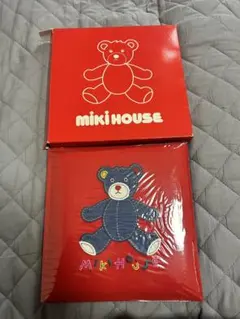 MIKI HOUSE フォトアルバム 赤 クマ 刺繍