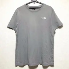 ザノースフェイス Tシャツ M 灰 グレー ロゴ ワンポイント 綿 半袖 人気