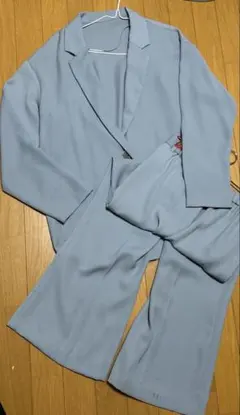 GU ライトブルー セットアップ パンツスーツ　オーバーサイズ　入学式　オフィス