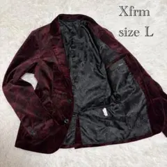 【美品】Xfrm テーラードジャケット　ベロア　花柄　y2k 薔薇　裏地迷彩　Lのサムネイル