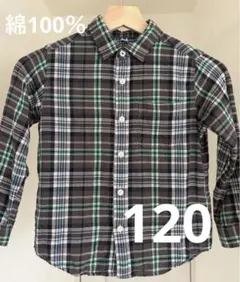 UNIQLO 綿100% チェック柄 長袖シャツ　120